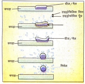 साबुन सफाई करने की विशेष प्रणाली पर आधारित होते हैं।